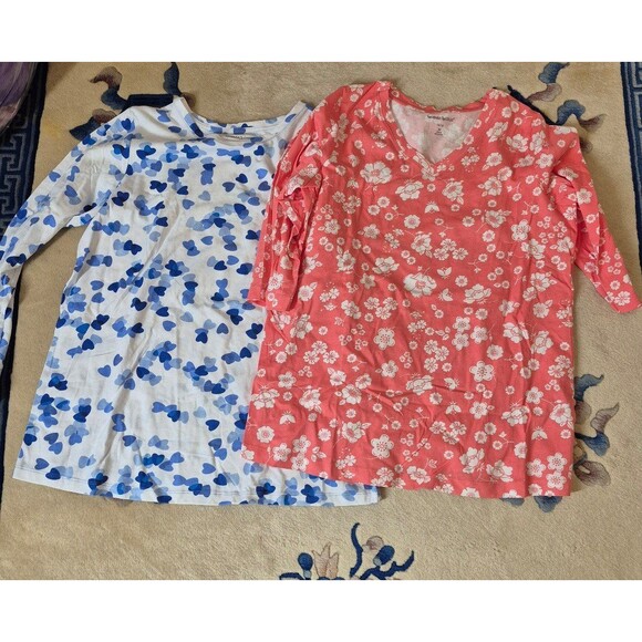 Woman Within Floral Tops x2 Bundle Boho Floral Tees T shirts Sz M/L NEW - Picture 4 of 4